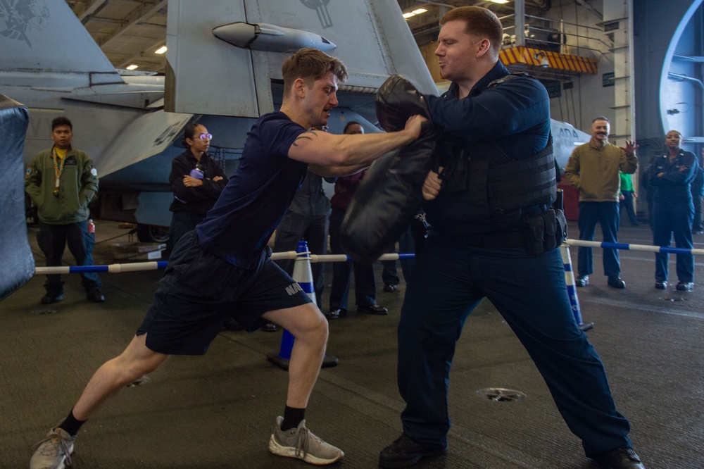 USS Ronald Reagan (CVN 76) hold security reaction force training exercise.