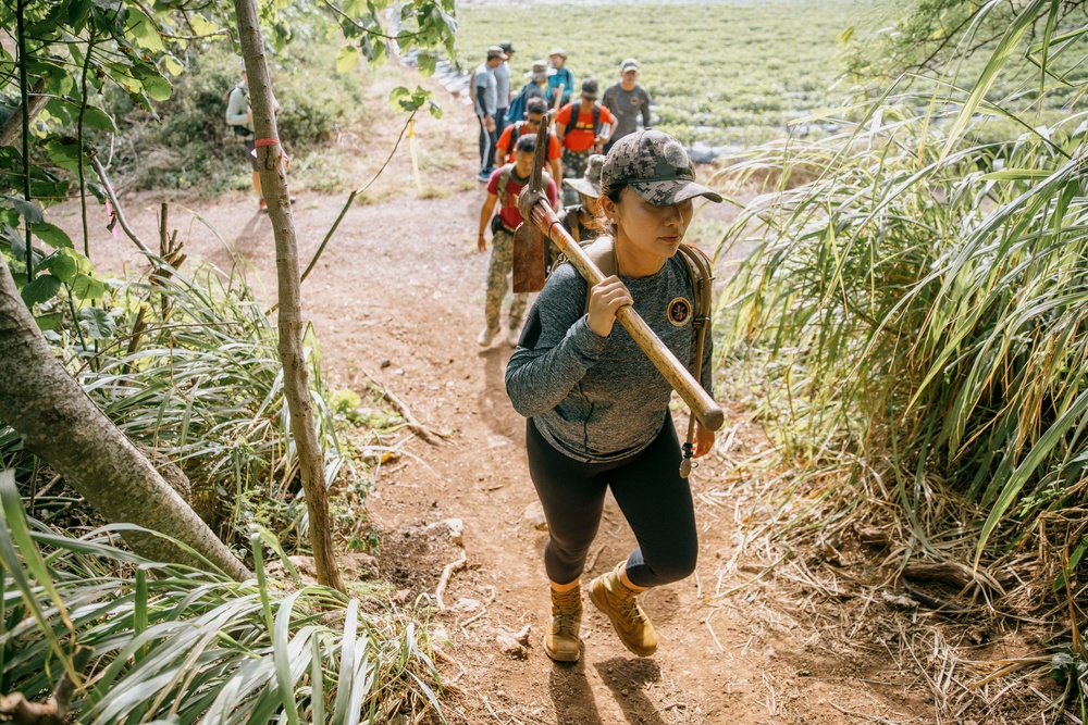 Green Team: US and partner forces conduct a trail conservation hike