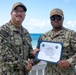 Sailors aboard Diego Garcia receive their Small Boat Qualification