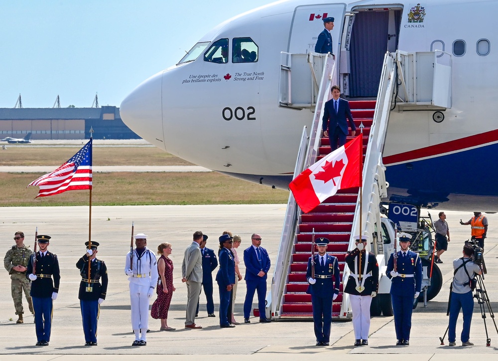 Canada Arrives at Joint Base Andrews for 2024 NATO Summit
