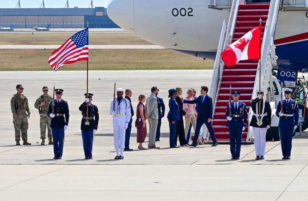 Canada Arrives at Joint Base Andrews for 2024 NATO Summit