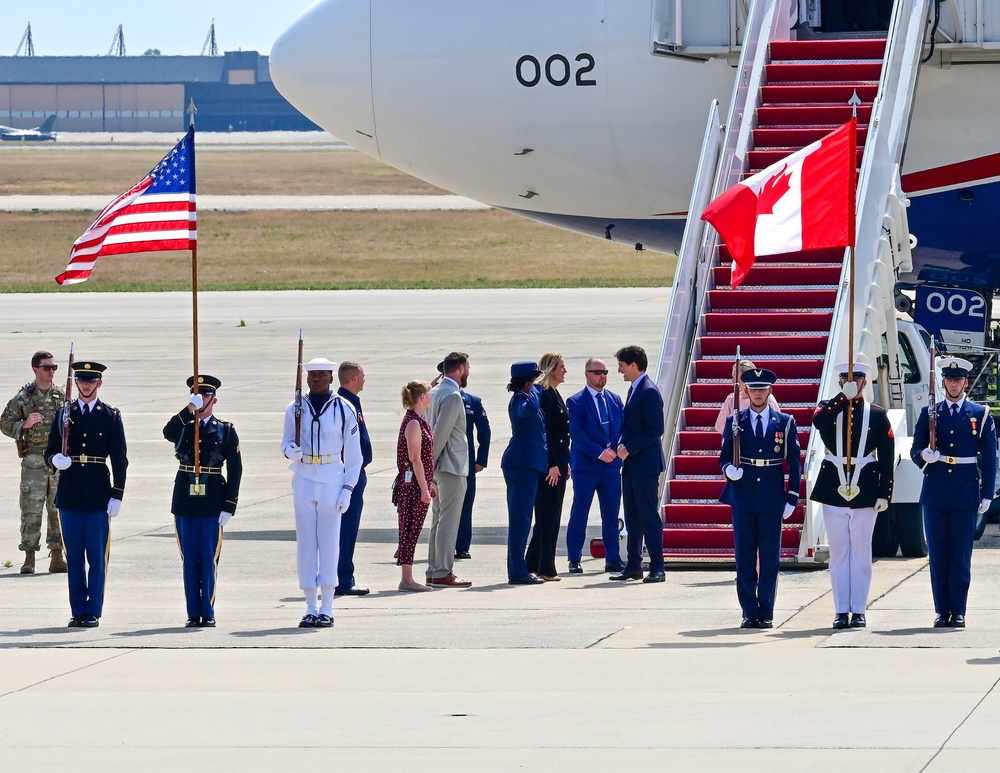 Canada Arrives at Joint Base Andrews for 2024 NATO Summit