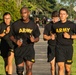 U.S. Army cadets conduct physical training with 3rd Infantry Division senior enlisted leader