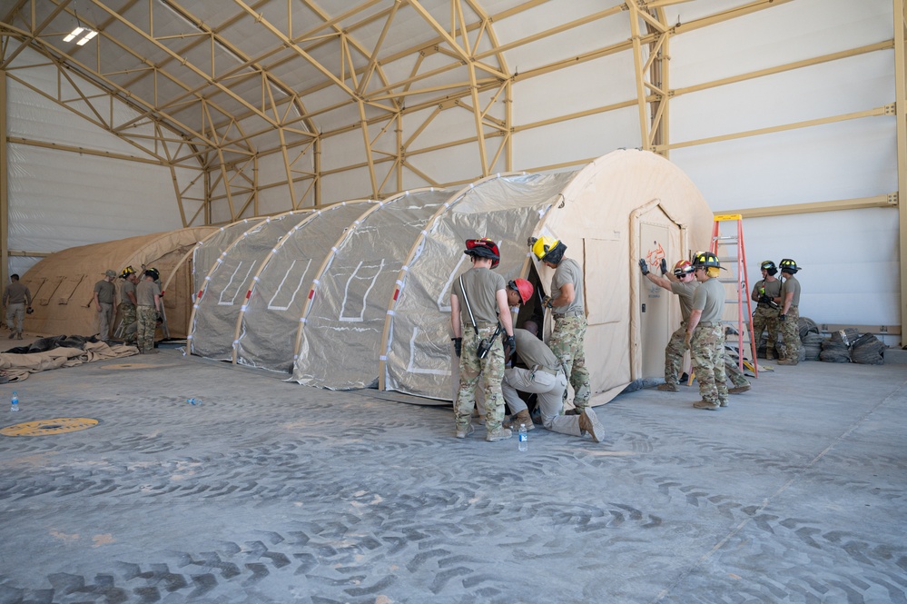 CE Builds tents for aircraft maintainers in a deployed location