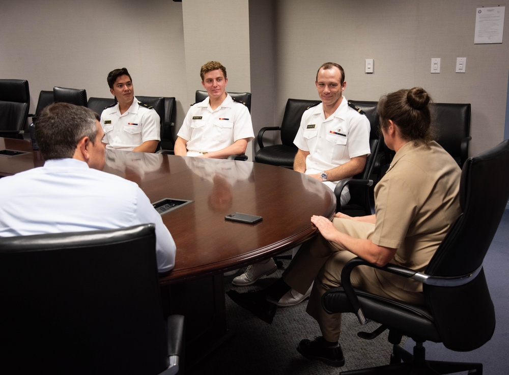 Interns from U.S. Naval Academy learn about NIWC