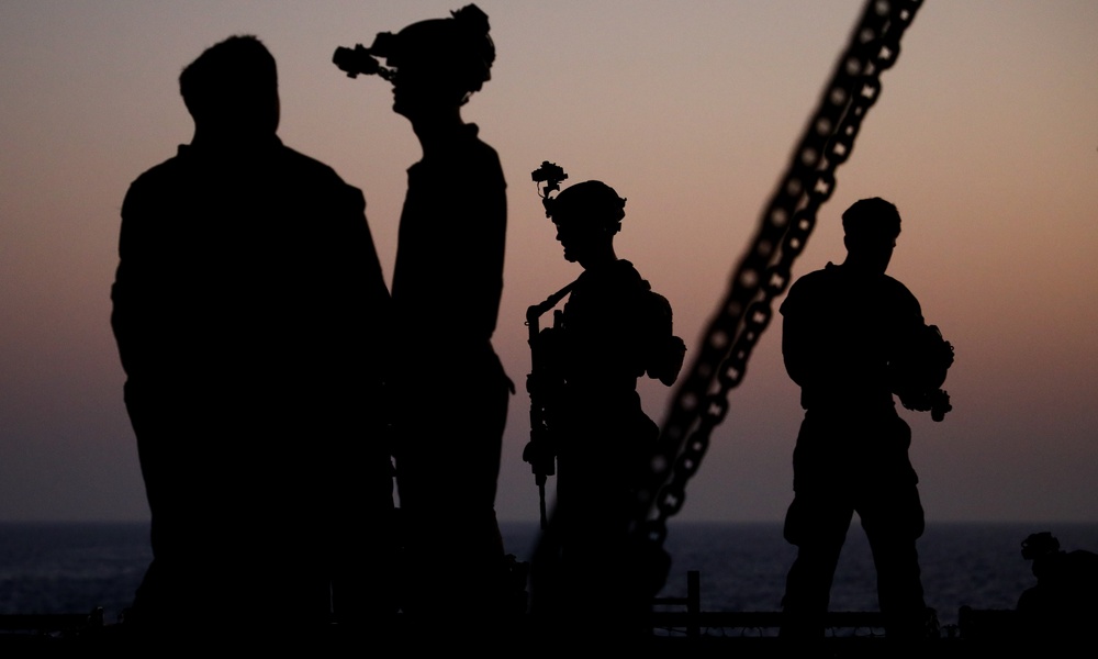 BLT 1/8, 24th MEU (SOC) Small Arms Qualifications Aboard the USS Oak Hill (LSD 51)