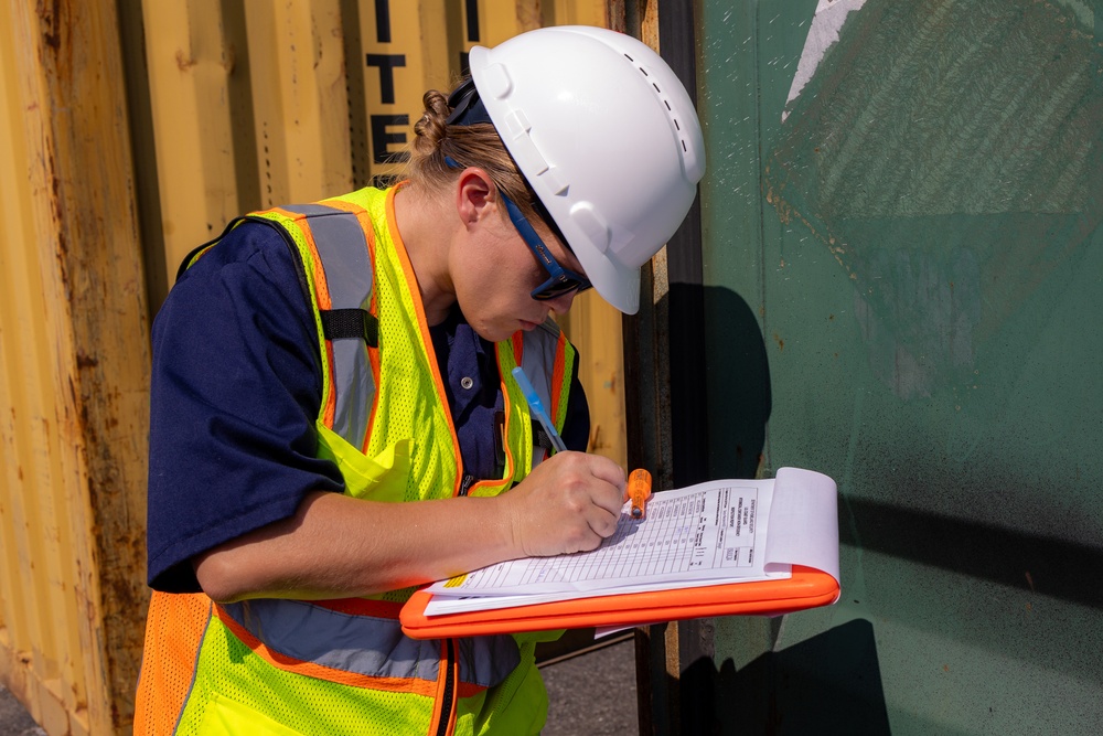 Marine Science Technicians conduct container inspections in Port of Baltimore