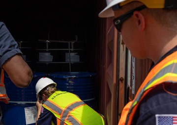 Marine Science Technicians conduct container inspections in Port of Baltimore