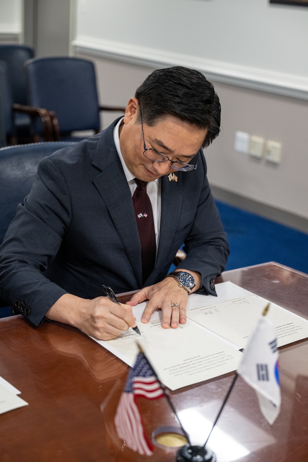 ASD Narang, South Korean Deputy Minister of Defense for Policy conduct signing ceremony