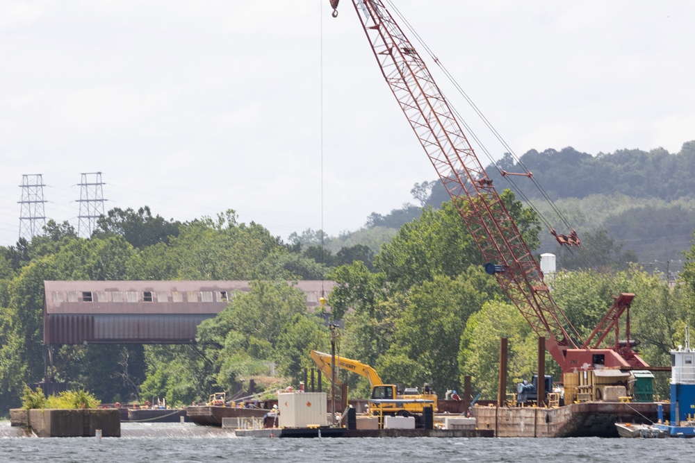 A blast from the past: Pittsburgh District completes first demolition on historic Monongahela River dam