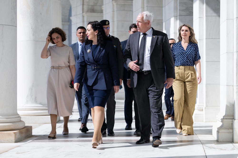 President of the Republic of Kosovo Vjosa Sadriu Visits Arlington National Cemetery