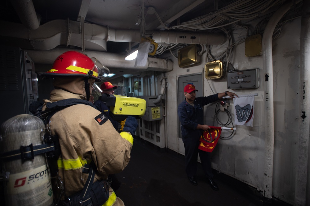 Sailors Particpipate In Firefighting Drill