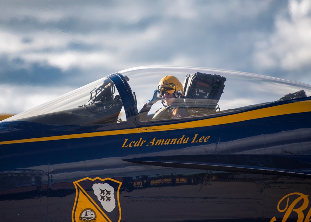 The Navy Flight Demonstration Squadron, the Blue Angels, perform in Traverse City, MI.