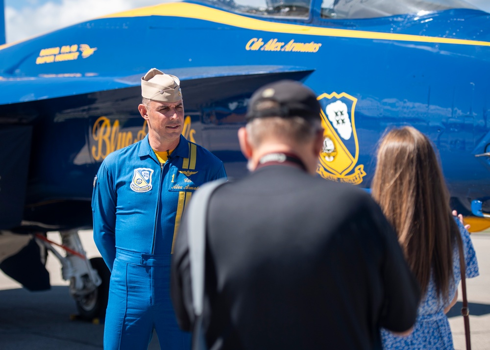 The Navy Flight Demonstration Squadron, the Blue Angels, perform in Traverse City, MI.
