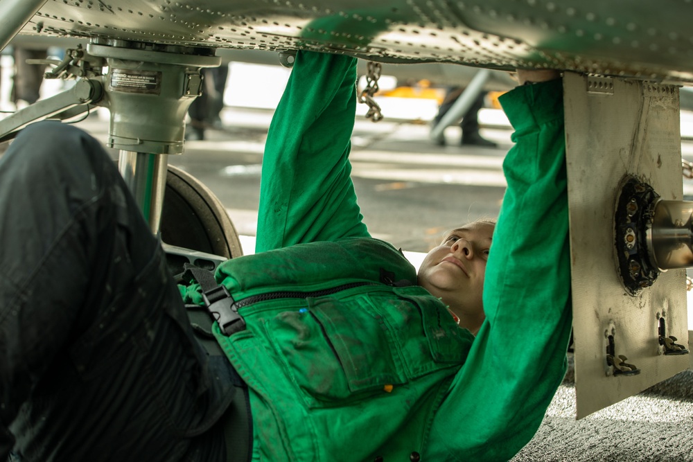 USS Theodore Roosevelt Conducts Flight Deck Drills