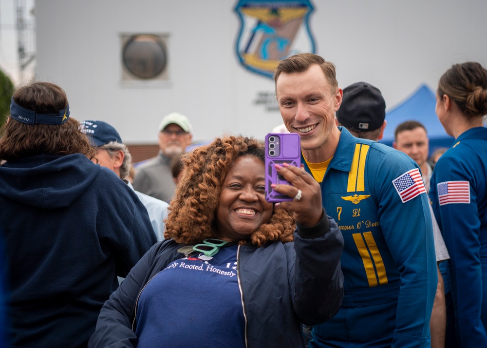 The Navy Flight Demonstration Squadron, the Blue Angels, perform in Traverse City, MI.