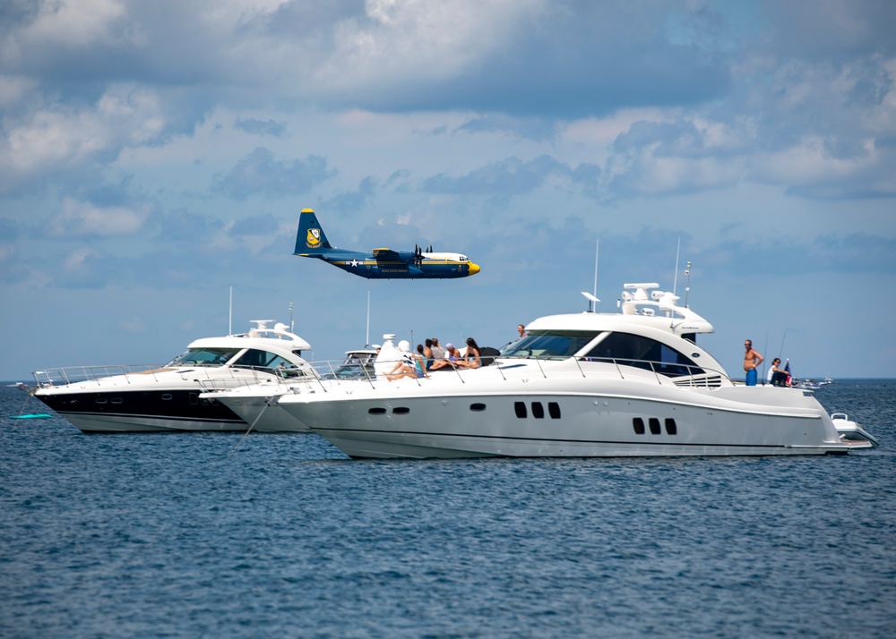 The Navy Flight Demonstration Squadron, the Blue Angels, perform in Traverse City, MI.