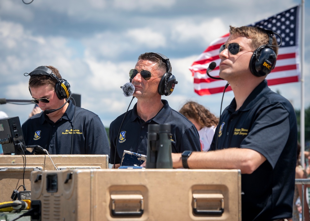 The Navy Flight Demonstration Squadron, the Blue Angels, perform in Traverse City, MI.