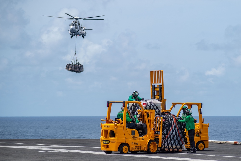 USS Theodore Roosevelt Conducts Replenishment-at-Sea