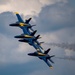 The Navy Flight Demonstration Squadron, the Blue Angels, perform in Johnson City, NY.