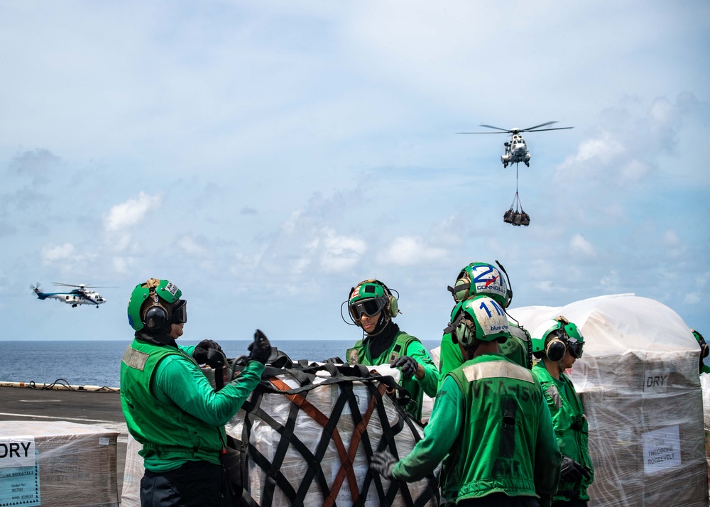 USS Theodore Roosevelt Conducts Replenishment-at-Sea