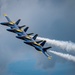 The Navy Flight Demonstration Squadron, the Blue Angels, perform in Johnson City, NY.