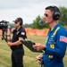 The Navy Flight Demonstration Squadron, the Blue Angels, perform in Johnson City, NY.