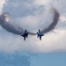 The Navy Flight Demonstration Squadron, the Blue Angels, perform in Johnson City, NY.