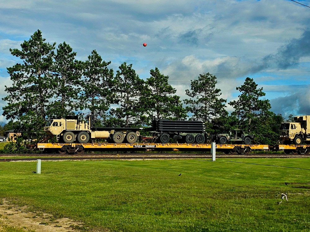 Fort McCoy supports second major rail movement in 2024 with return of Wisconsin National Guard equipment, vehicles