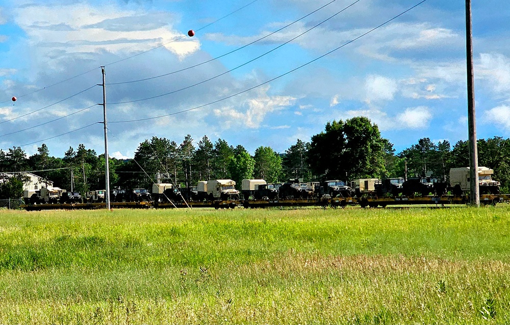 Fort McCoy supports second major rail movement in 2024 with return of Wisconsin National Guard equipment, vehicles