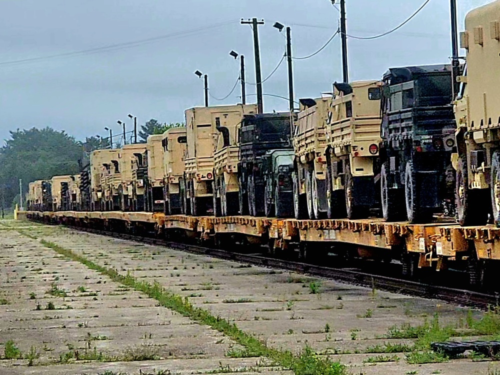 Fort McCoy supports second major rail movement in 2024 with return of Wisconsin National Guard equipment, vehicles
