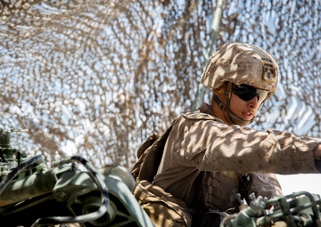 Marines fire artillery during Integrated Training Exercise 4-24