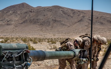 Marines fire artillery during Integrated Training Exercise 4-24