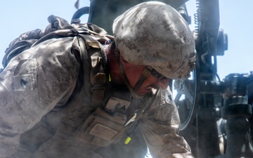Marines fire artillery during Integrated Training Exercise 4-24