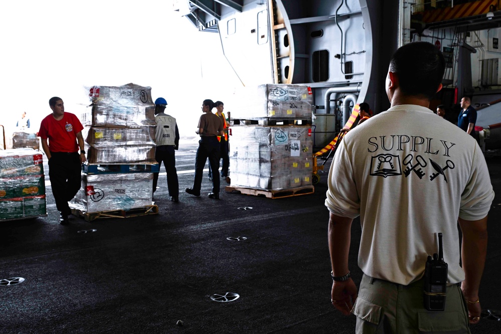 USS Theodore Roosevelt Conducts Replenishment-at-Sea