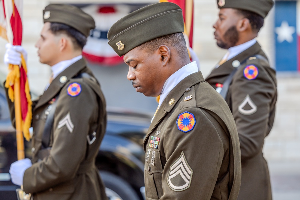 13th Armored Corps Sustainment Command, III Armored Corps, participated in an enlistment ceremony at the Cadence Bank Center, Belton, Texas, July 4, 2024.