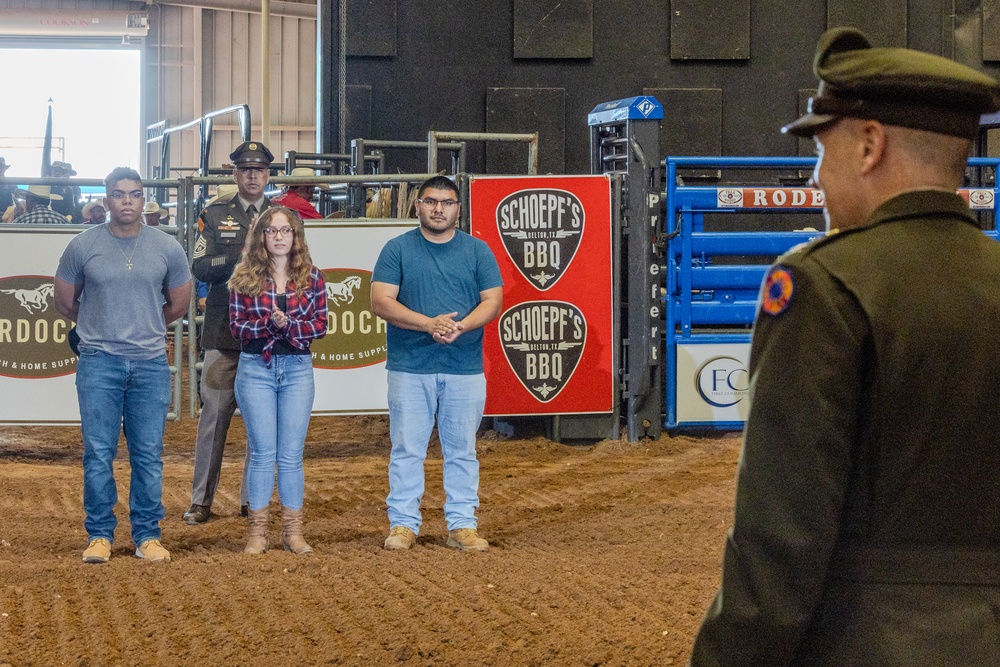 13th Armored Corps Sustainment Command, III Armored Corps, participated in an enlistment ceremony at the Cadence Bank Center, Belton, Texas, July 4, 2024.