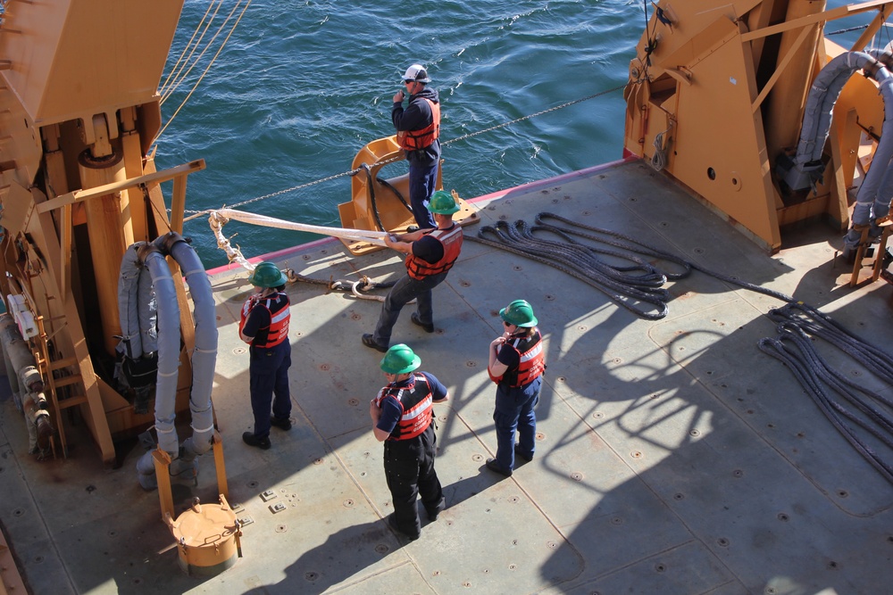 Coast Guard Cutter Healy’s crew conduct training exercises underway