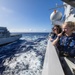 At sea replenishment between Dutch, German ships