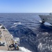 At sea replenishment between Dutch, German ships