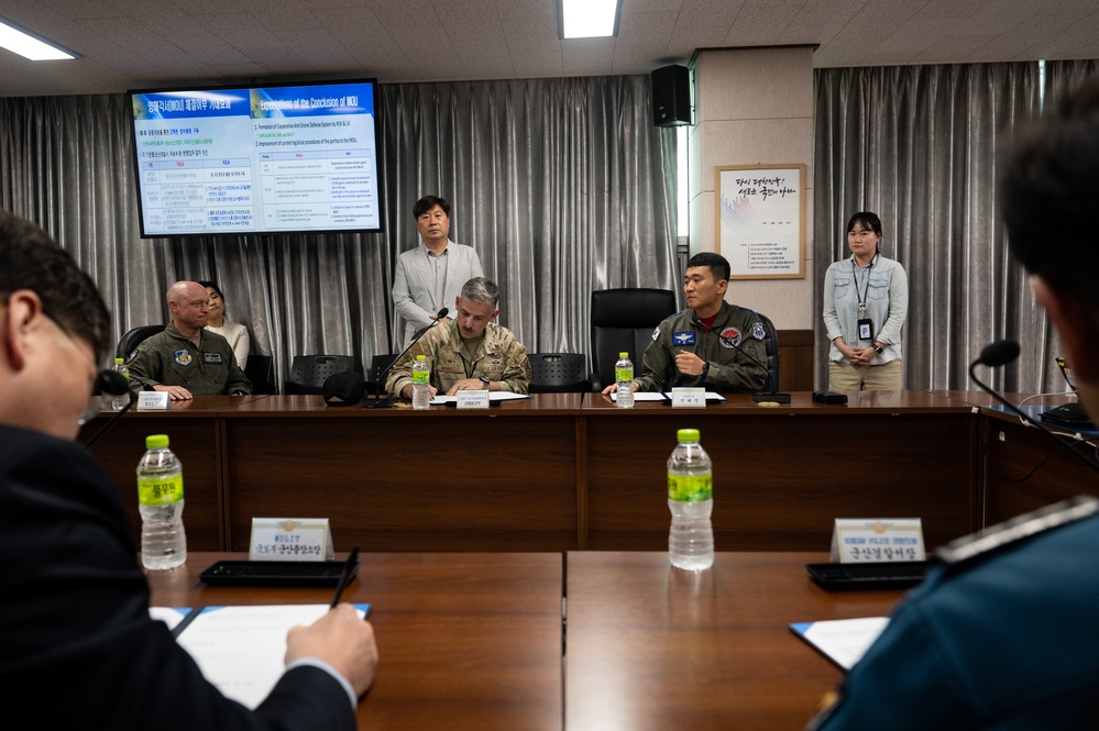 Kunsan AB hosts combined unauthorized drone defense MoU signing