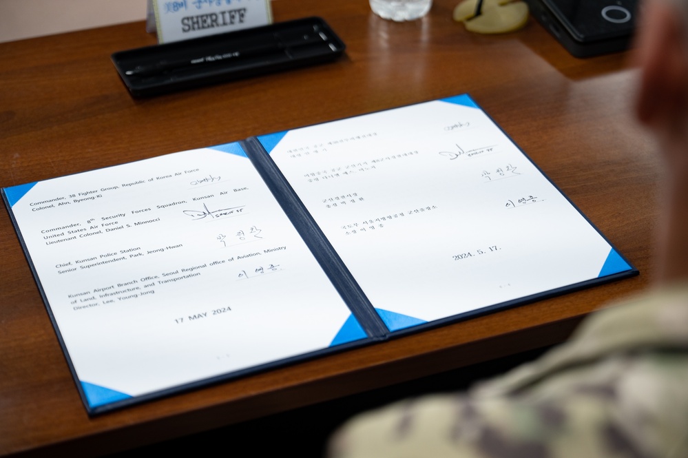 Kunsan AB hosts combined unauthorized drone defense MoU signing