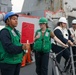 Sailors aboard the USS Howard conduct a replenishment-at-sea with the USNS Big Horn in the South China Sea