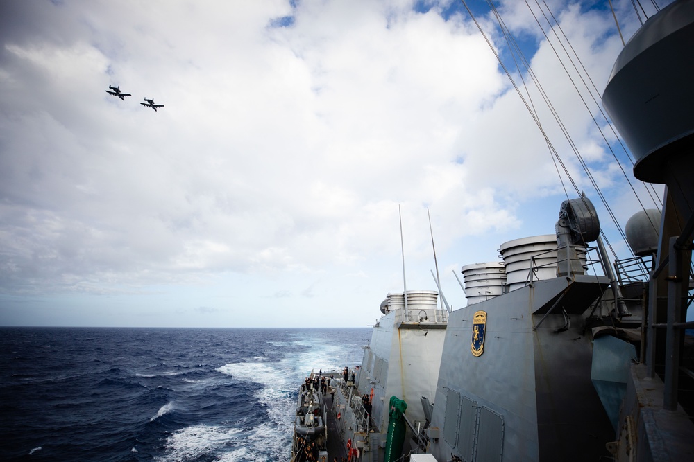 A-10C Thunderbolt II Fly by over USS Fitzgerald during RIMPAC 2024