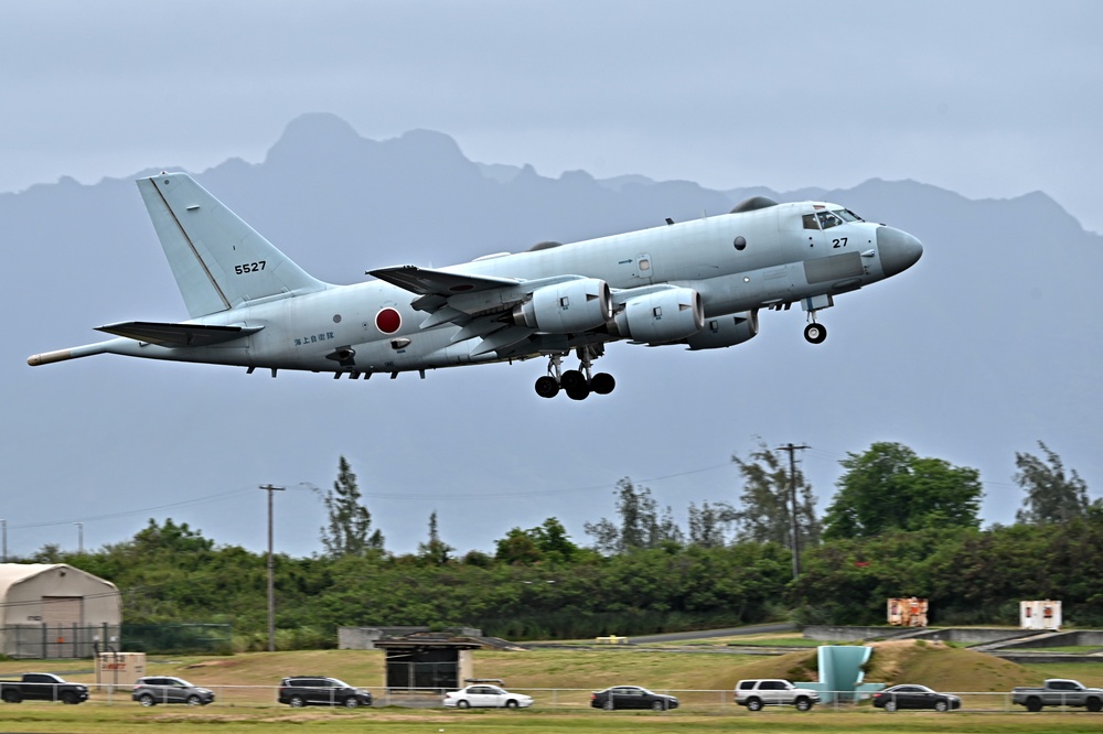 JMSDF P-1 departs Marine Corps Air Station Kaneohe Bay during RIMPAC 2024