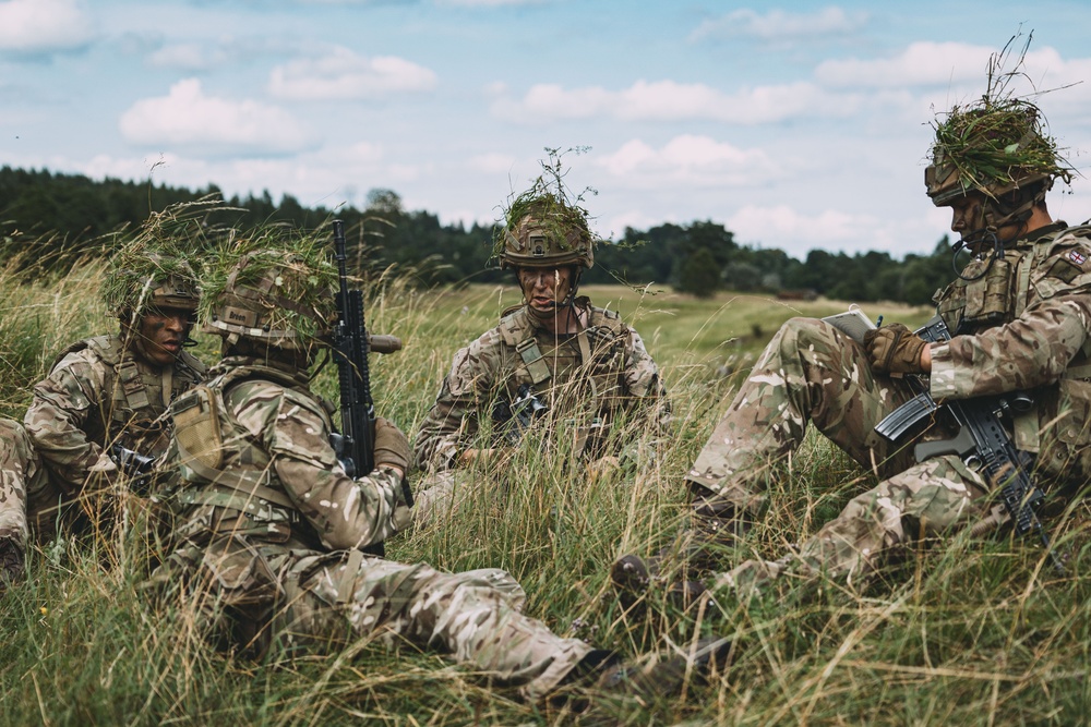 Royal Military Academy Sandhurst Officer Cadets train at Grafenwoehr Training Area