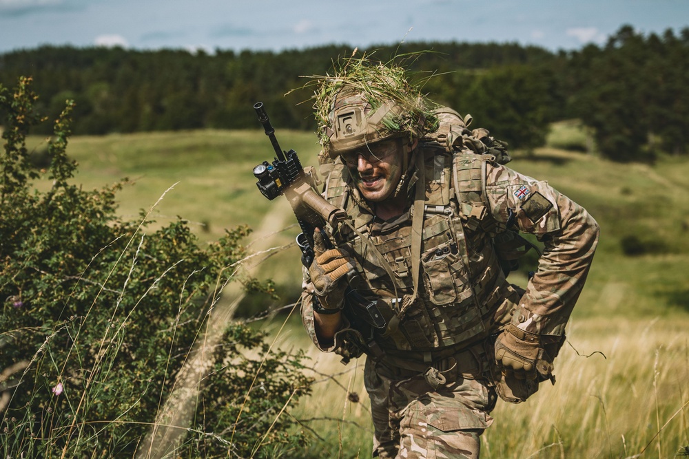 Royal Military Academy Sandhurst Officer Cadets train at Grafenwoehr Training Area