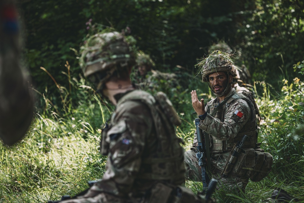 Royal Military Academy Sandhurst Officer Cadets train at Grafenwoehr Training Area