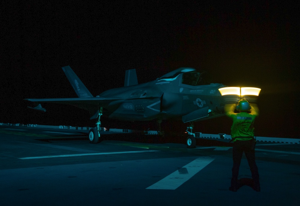 F-35 Night Operations aboard USS America (LHA 6)