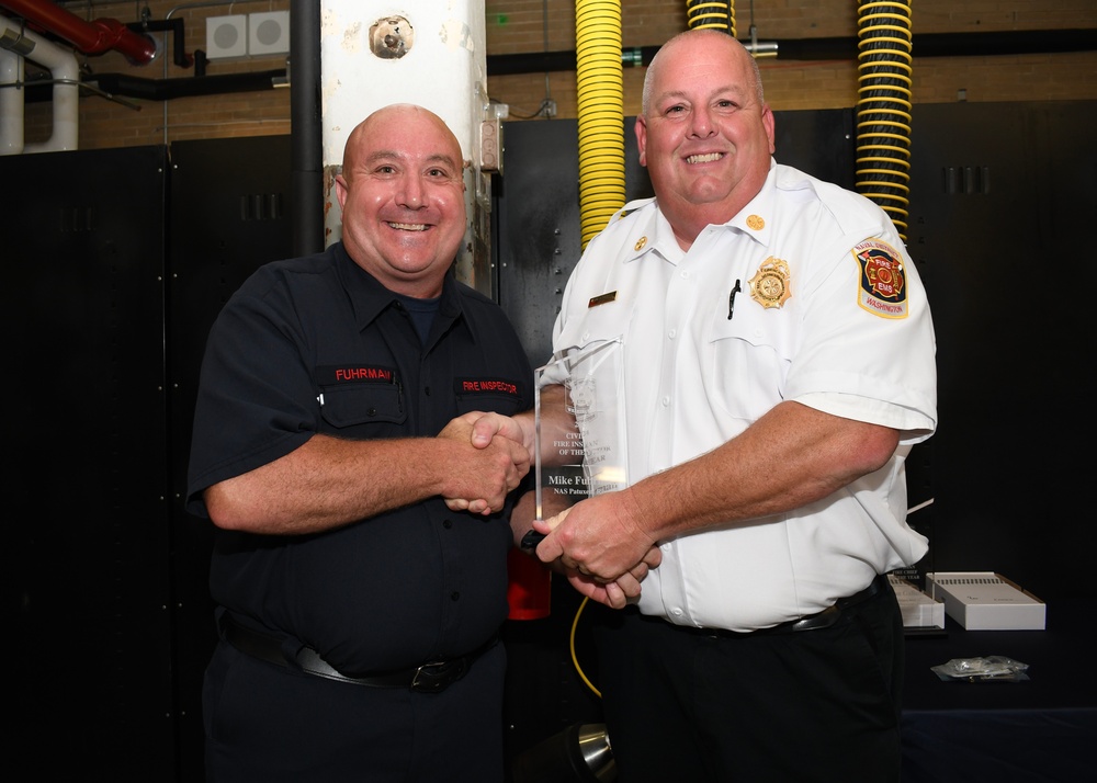 Pax River Firefighters Promoted, Named Navy Civilian Fire Chief, Inspector of the Year